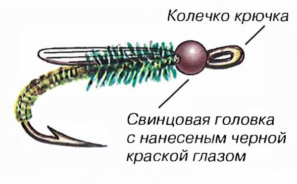 Мушка имитирующая личинку стрекозы