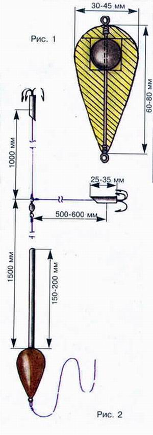 Конструкция снасти для ловли жереха